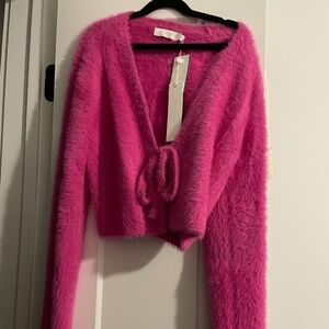 Jonathan simkhai mohair pink cardigan